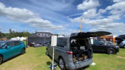 DJing from the back of a VW ID Buzz Female DJ Festival